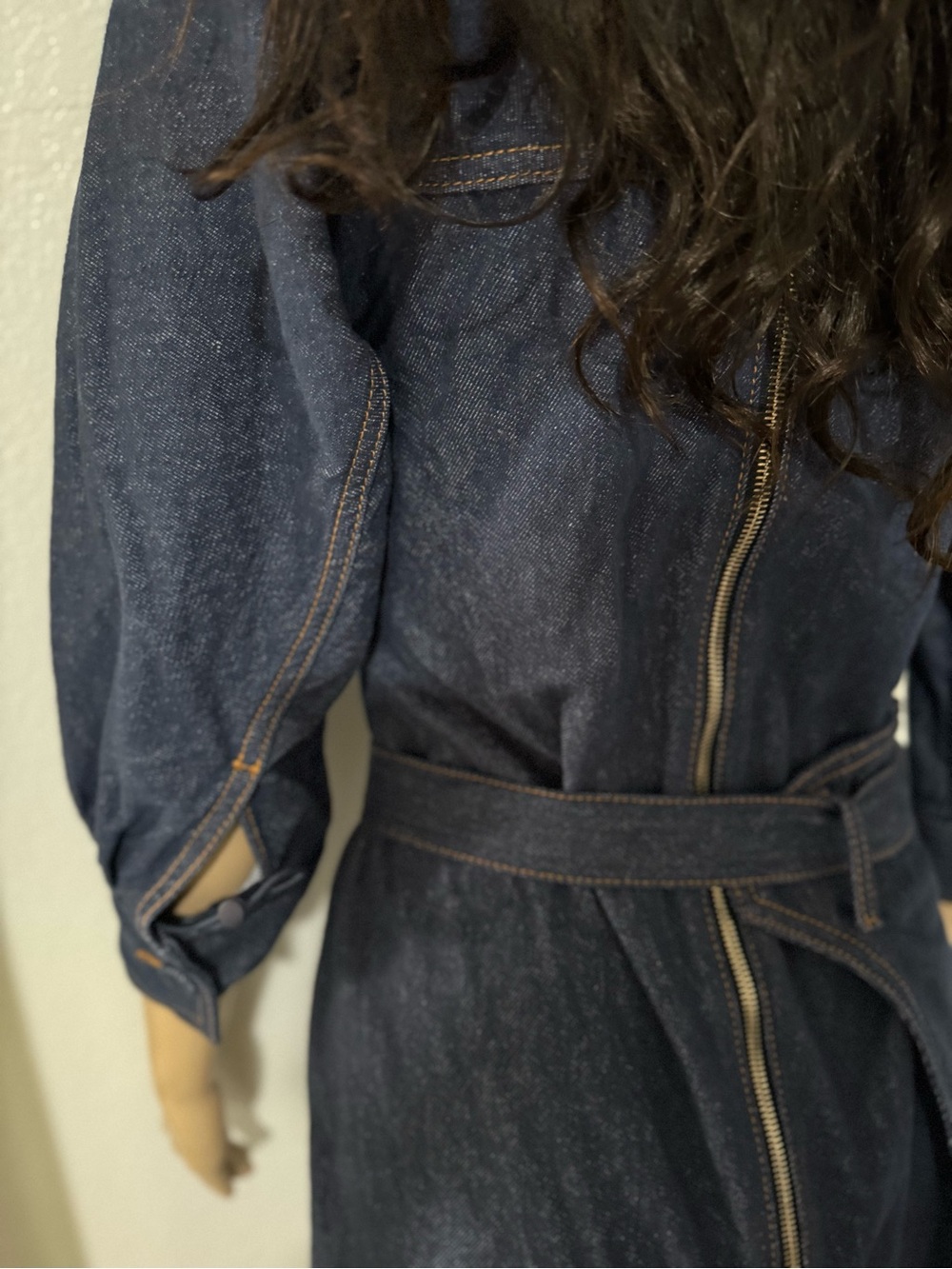 Fendi Dark Blue Denim Crew-Neck Belted Mini Dress - Picture 8 of 13